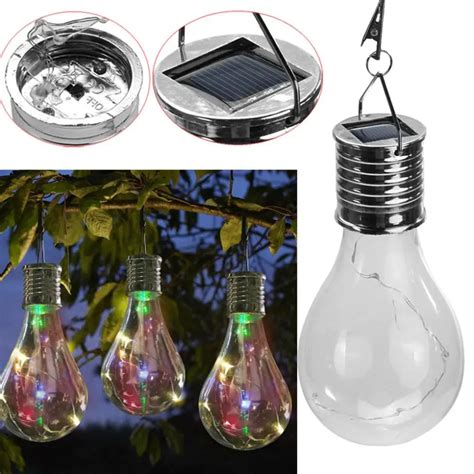 100% Brand New Durable Waterproof Solar Light Bulb Rotatable Outdoor Garden Camping Hanging LED ...