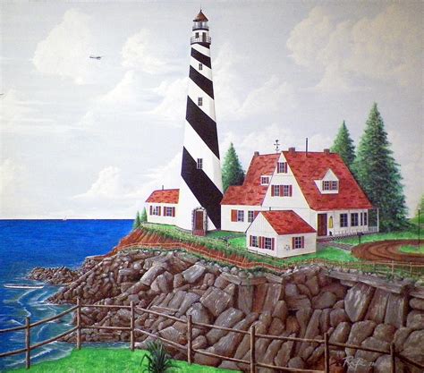 Lighthouse Scene Painting by RB McGrath - Pixels