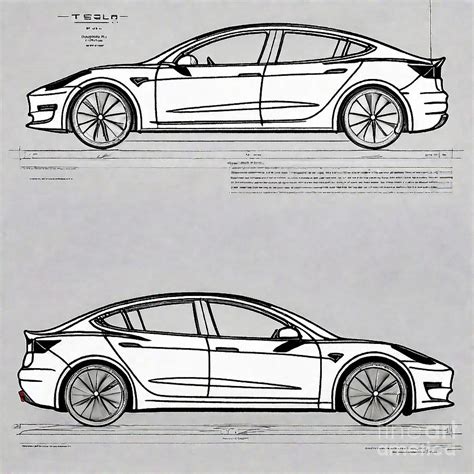 A realistic sketch of car Tesla Model 3 Performance Drawing by Clint McLaughlin - Fine Art America