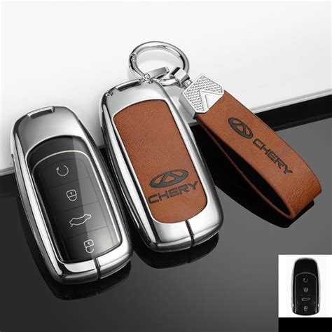 Leather Zinc Alloy Remote Key Case Full Cover For Chery Tiggo 7 Tiggo 8 ...