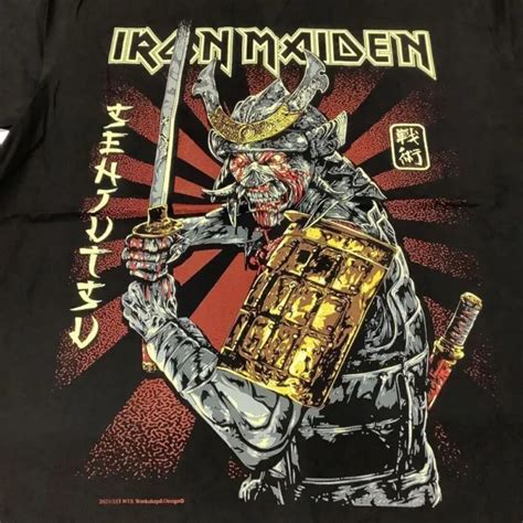 IRON MAIDEN SENJUTSU Album Cover Samurai Eddie Men's T Shirt Rock Band ...