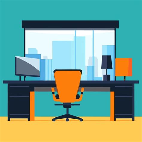 Premium Vector | Office desk vector illustration