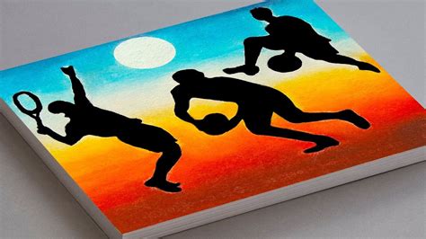 NATIONAL SPORTS DAY POSTER DRAWING WITH OIL PASTEL - STEP BY STEP | NATI... | Poster drawing ...