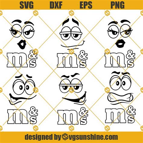 M And Ms Faces SVG Bundle, M&M Faces SVG, M And M Candy SVG, M And M ...