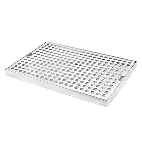 12" x 8" x 3/4" Stainless Steel, Premium Countertop Drip Tray with Drain