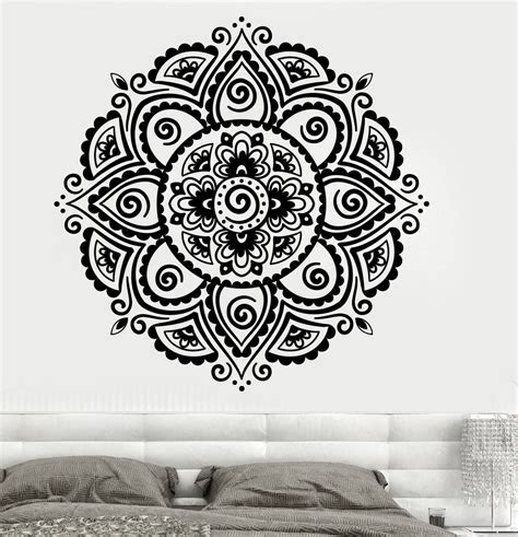 Vinyl Wall Decal Symbol Mandala Buddhism Hinduism Religion Lotus Stick ...