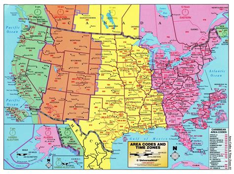 Large detailed map of area codes and time zones of the USA | USA | Maps of the USA | Maps ...