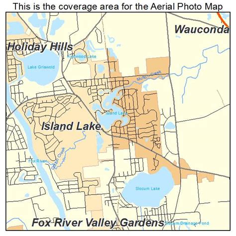 Aerial Photography Map of Island Lake, IL Illinois