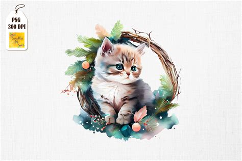 Cute Watercolor Cat By Mulew Art | TheHungryJPEG