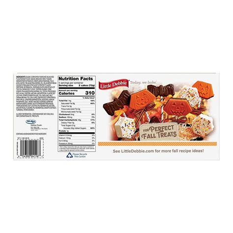 Little Debbie Fall Party Cakes Vanilla - 10 Twin Wrapped Cakes (12.77 oz)