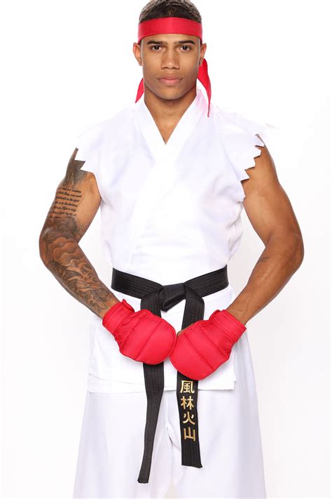 Street Fighter Ryu 5 Piece Costume Set - White | Fashion Nova, Mens ...