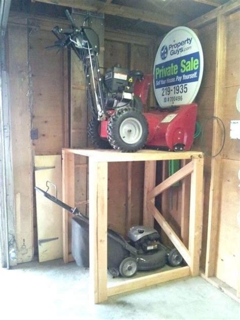 lawnmower storage ide lawn mower shed plans garage lift garden box # ...