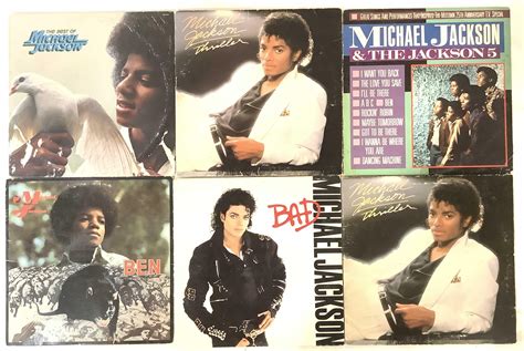 Lot - (7) Michael Jackson Vintage Vinyl Record Albums