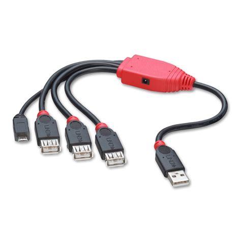 4 Port USB 2.0 Cable Hub, Micro-B - from LINDY UK