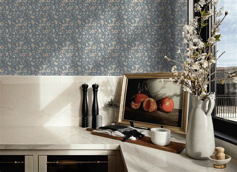 Blue Vintage Floral Peel and Stick Wallpaper