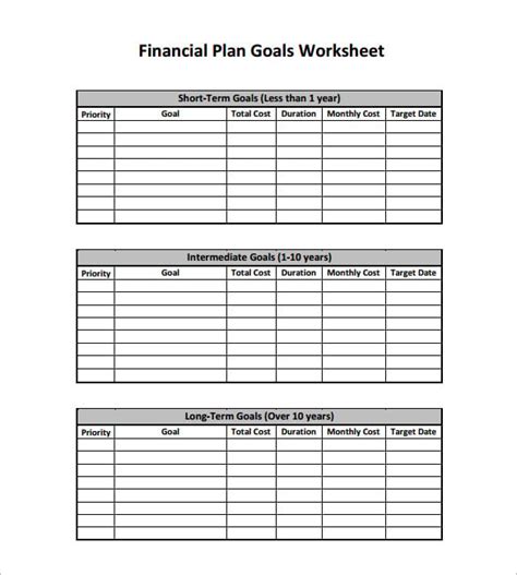 Financial Plan Template - 15+ Word, Excel, PDF Documents Download