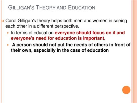 Carol gilligan’s theory of moral development