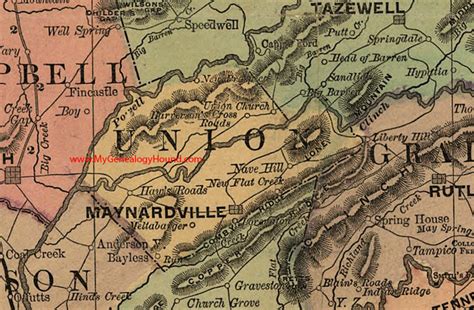 Union County, Tennessee 1888 Map