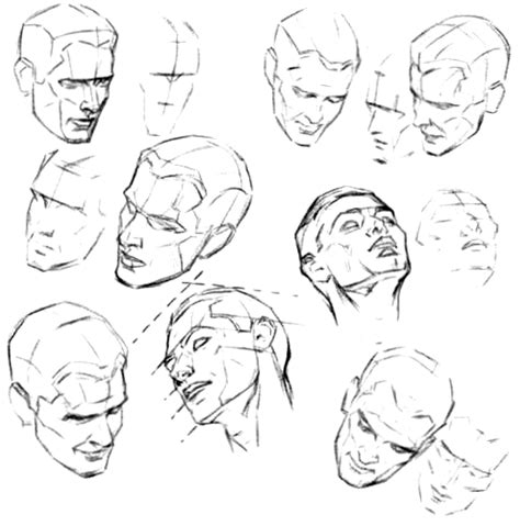 How to Draw the Face and Head in Perspective to Keep Correct ... Anime Face Drawing, Drawing ...