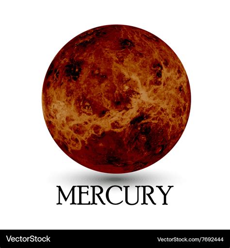 Planet mercury white background Royalty Free Vector Image