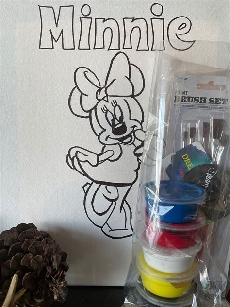 Minnie Mouse Canvas Art Painting Kit | Etsy