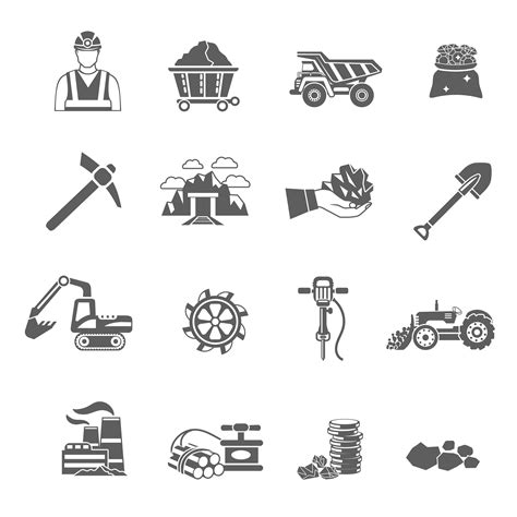 Mining Icons Set 468116 Vector Art at Vecteezy