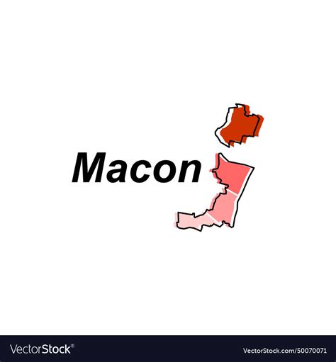 Macon city of france map Royalty Free Vector Image