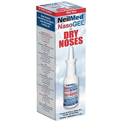 NasoGel Water Soluble Saline Nasal Gel Spray for Dry Noses by NeilMed - 1 fl.oz.- 30 ml