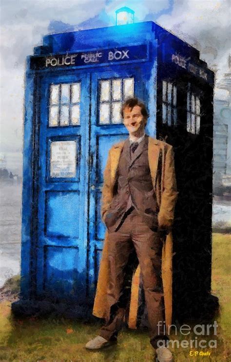 David Tennant as Doctor Who and Tardis Painting by Elizabeth Coats - Pixels