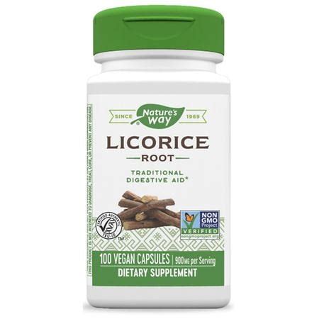 Nature's Way Licorice Root 450 mg Dietary Supplement Capsules | Walgreens