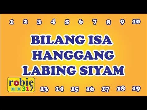 Bilang isa hanggang labing siyam (Tagalog number song) - YouTube