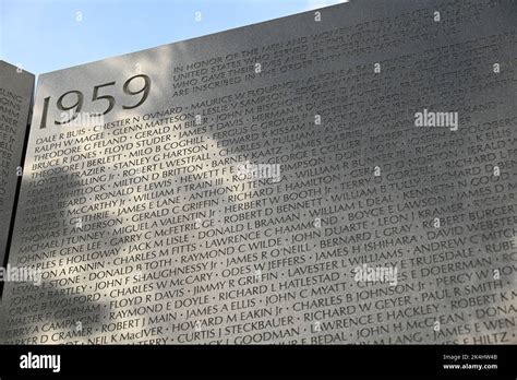 The center panel of the Vietnam Memorial Wall showing the names of the ...