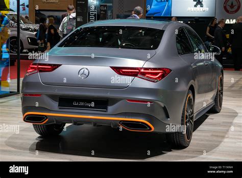 GENEVA, SWITZERLAND - MARCH 5, 2019: Mercedes Benz CLA 200 Coupe car ...