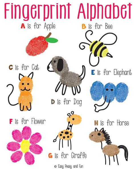 Fingerprint Alphabet Art - Easy Peasy and Fun