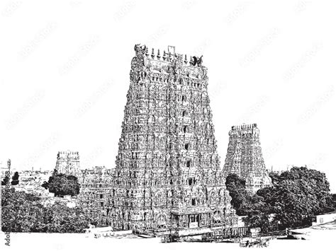 Download Madurai Meenakshi Amman Temple Drawing South Indian Temple – NBKomputer