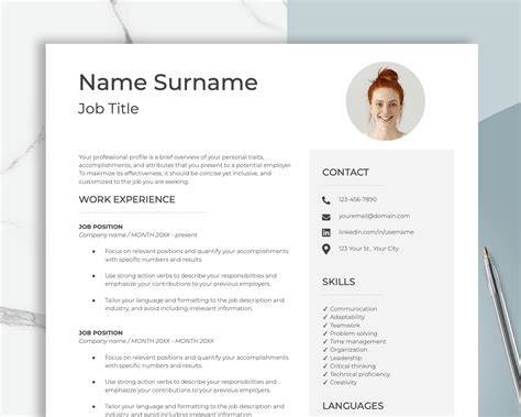 Minimalist Resume Template Google Docs Modern Resume - Etsy