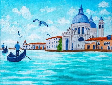 Venice Grand Canal Oil Painting. Stock Image - Image of abstract ...