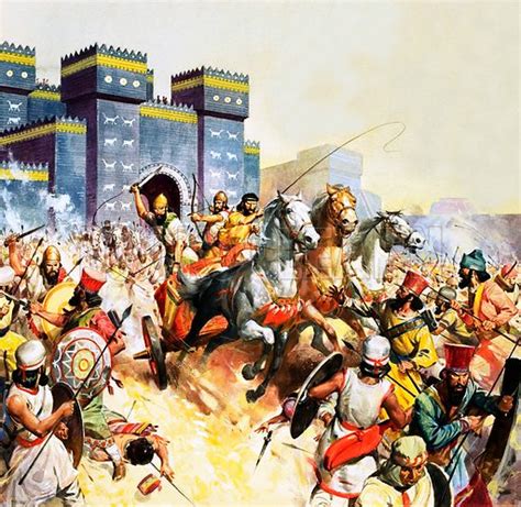 Zopyrus attacking the Persians outside the walls of Babylon stock image | Look and Learn