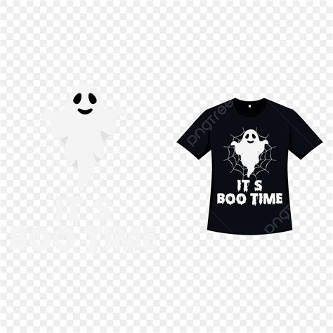 T Shirt Design Vector PNG Images, Spooky Ghost T Shirt Design For Halloween Event Png Element ...