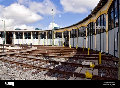 The Freilassing Locomotive World, a railway museum in the former roundhouse on the grounds of ...