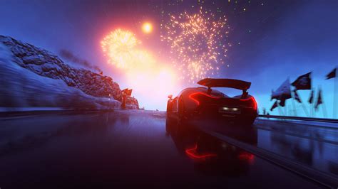 Wallpaper : video games, night, car, red, reflection, snow, fireworks ...