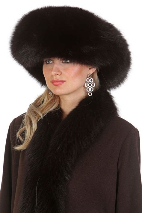 Fox and Mahogany Mink Fur Hat-Large Brim Fur Hat | Hats for women, Head scarf styles, Elegant hats