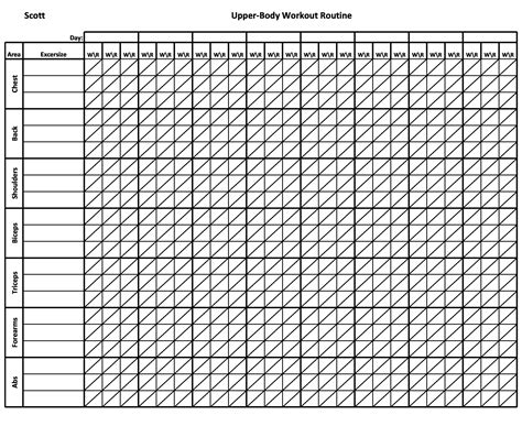 Weight Lifting Workout Sheets