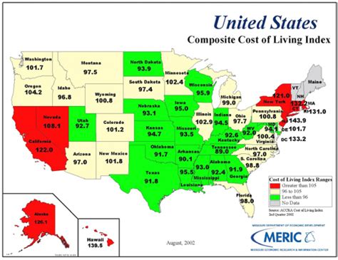 Cost Of Living By State Map - Printable Map