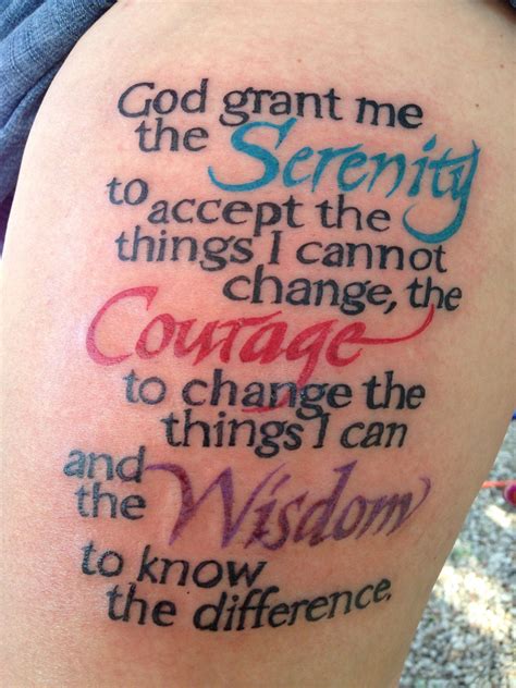 Tattoos Prayer Quote Tattoos, Serenity Prayer Tattoo, Tattoo Quotes, Sobriety Tattoos, Cute ...