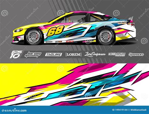 Cool Race Car Wrap Designs Illustrations Stock Vector - Illustration of ...