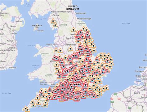 Map shows hundreds of flood warnings across the UK