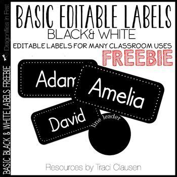 FREE Classroom Decor Labels - Basic Black and White EDITABLE | Classroom labels, Free classroom ...