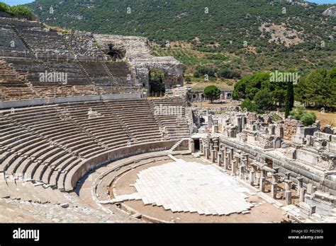 Ephesus antique amphitheater in historical city Ephesus, Selcuk, Izmir ...