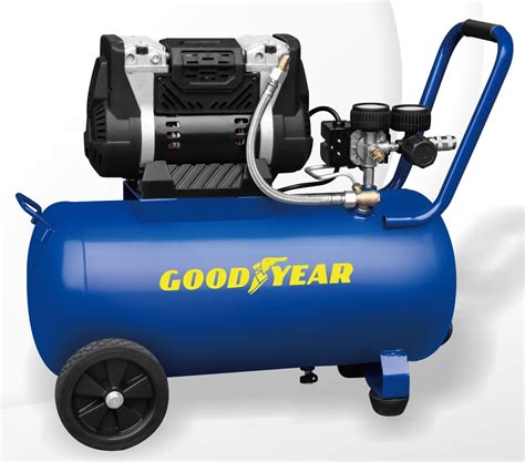 Goodyear. 8 Gallon Quiet. Oil-Free Horizontal Air Compressor. Portable ...